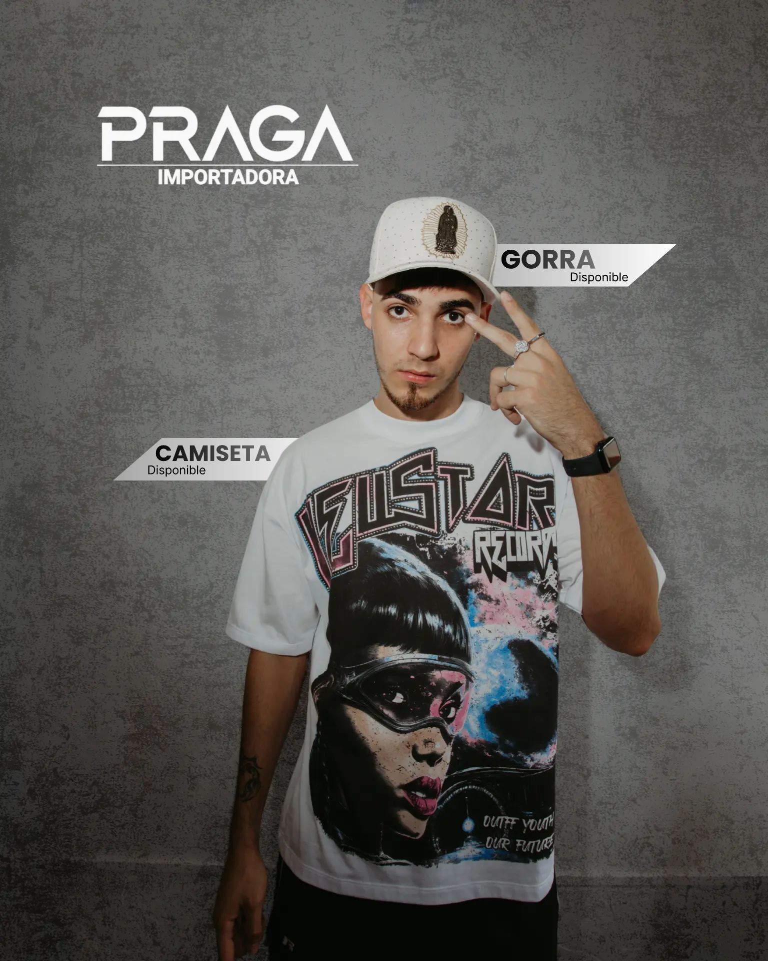 Camiseta Vlstar Records y gorra